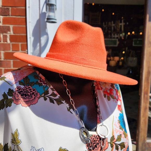 Bright Orange Fedora Brim - Super cute 😍 Unisex - Picture 12 of 17